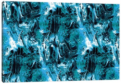 Blue Marbled Canvas Art Print
