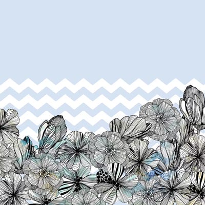 Chevron Flowers by Cayena Blanca metal wall art