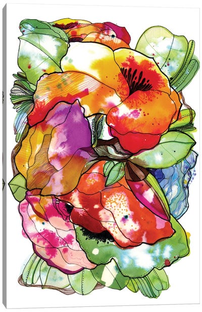 Organic Flowers Canvas Art Print - Cayena Blanca