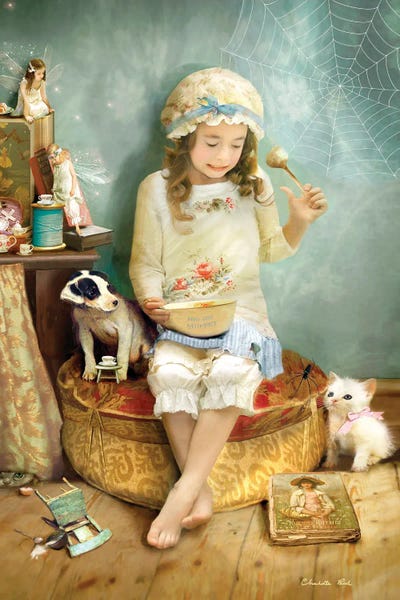 Little Miss Muffet by Charlotte Bird canvas print