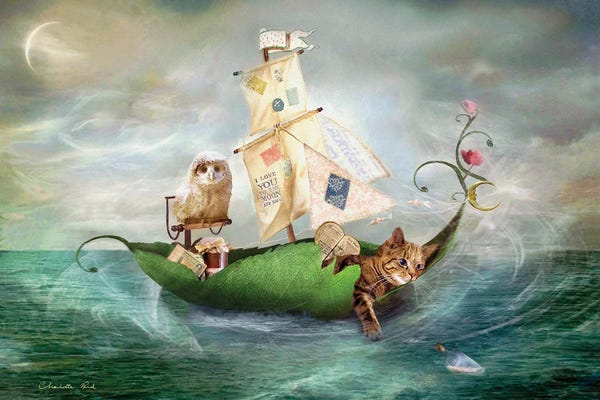 Kids Transportation Art: The Owl And The Pussycat by Charlotte Bird