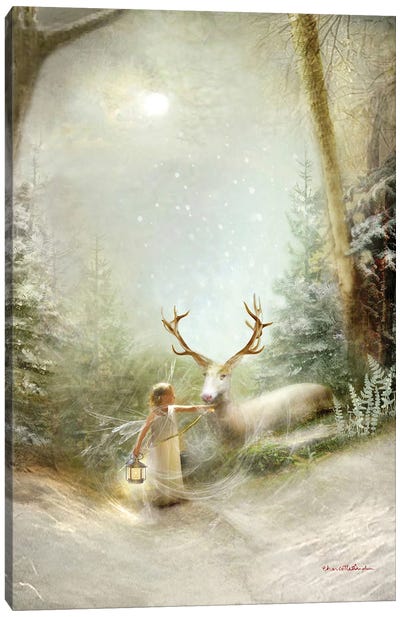 Foggy Christmas Eve Canvas Art Print - Mythical Creatures