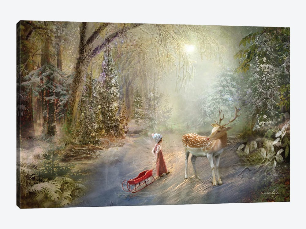 Rudolf Makes A Friend by Charlotte Bird 1-piece Canvas Artwork