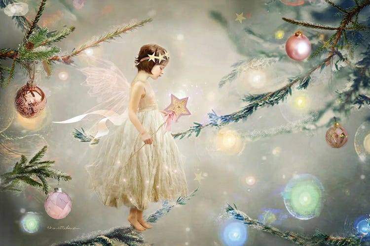 Christmas Tree Fairy by Charlotte Bird wall art