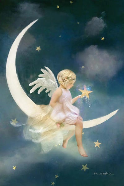 Kids Inspirational Art: Angel Of Dreams And Wishes by Charlotte Bird