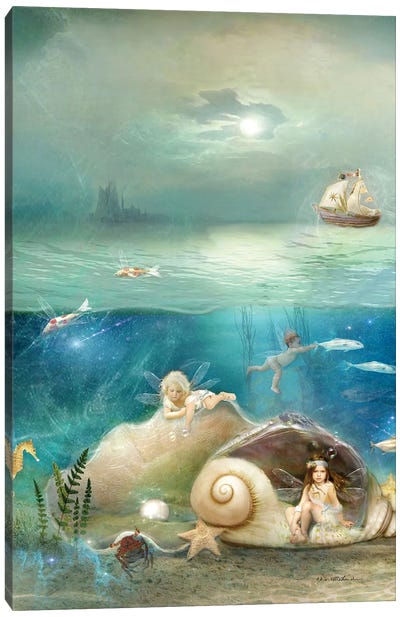 The Water Babies Canvas Art Print - The Secret Lives of Fairies