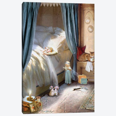 Bedtime Story Canvas Print #CBD63} by Charlotte Bird Canvas Wall Art