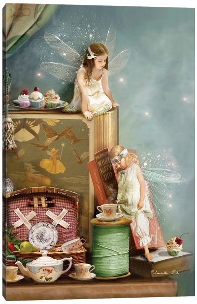 Everything Stops For Tea Canvas Art Print - The Secret Lives of Fairies