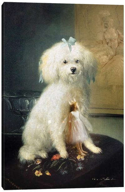 Puppy Love Canvas Art Print - The Secret Lives of Fairies