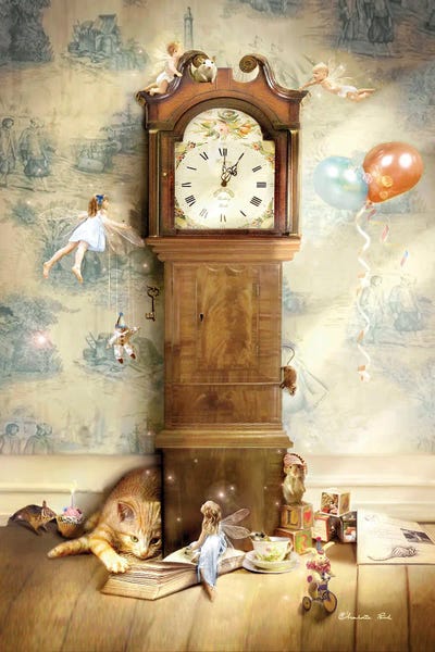 Kids Fantasy Art: Hickory Dickory Dock by Charlotte Bird