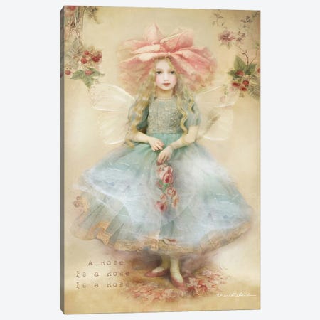 Rose Petal Fairy Canvas Print #CBD80} by Charlotte Bird Canvas Art