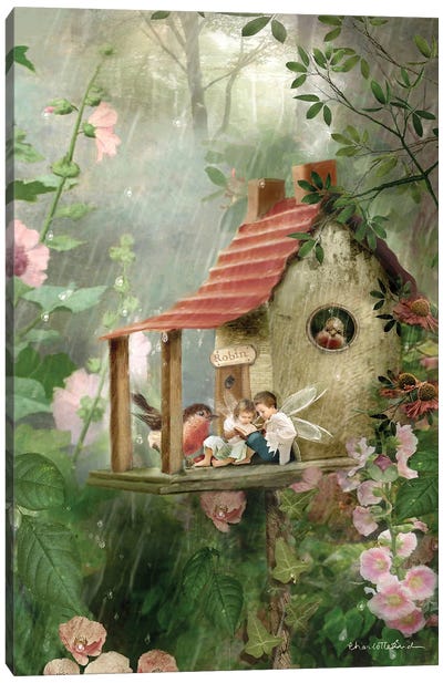 Rainy Day Hideaway Canvas Art Print - The Secret Lives of Fairies