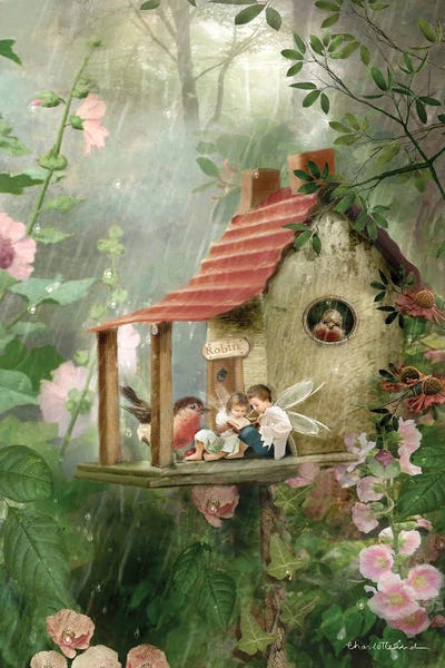 Kids Fantasy Art: Rainy Day Hideaway by Charlotte Bird
