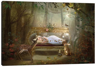 The Legend Of Winter Woods Canvas Art Print - Sleeping & Napping Art