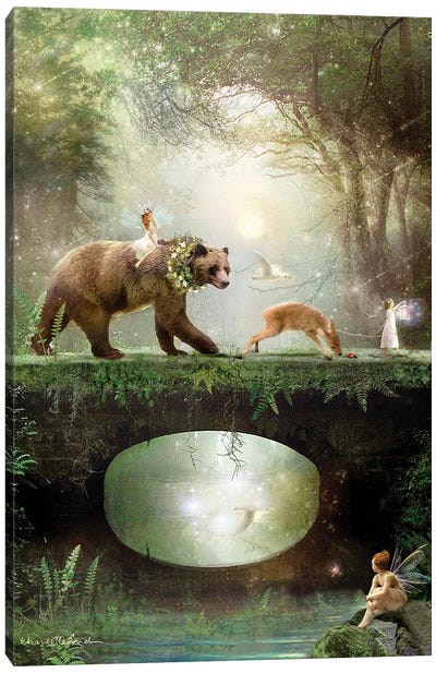 The Way Through The Woods Canvas Art Print - Mythical Creature Art