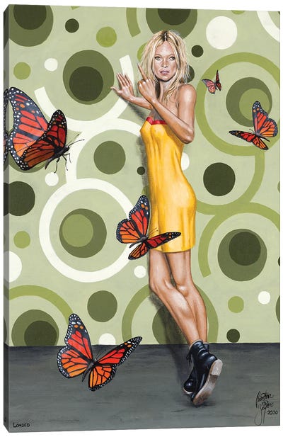 Loaded Canvas Art Print - Kate Moss