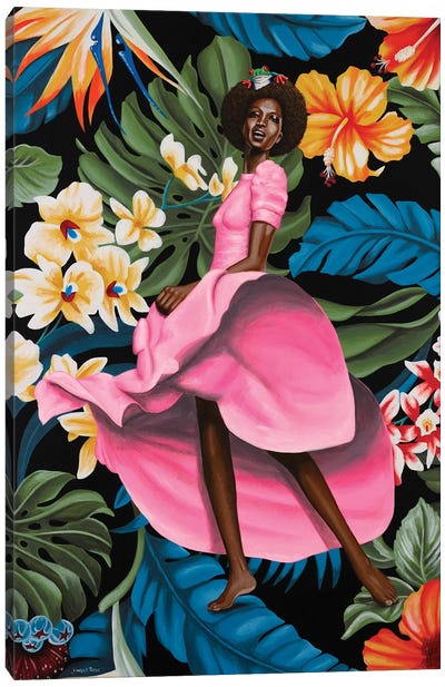 Jungle Rose Canvas Art Print - Hibiscus Art
