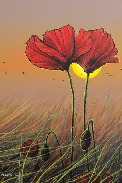 Red Flowers by ColorByFeliks framed wall art