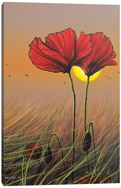 Red Flowers Canvas Art Print - ColorbyFeliks