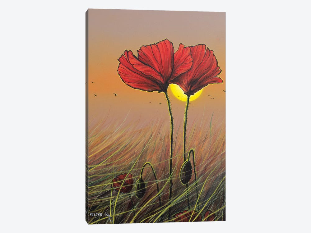 Red Flowers by ColorByFeliks 1-piece Canvas Wall Art