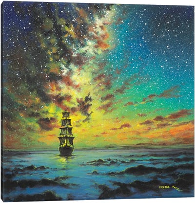 Smooth Sailing Canvas Art Print - Kids Fantasy Art