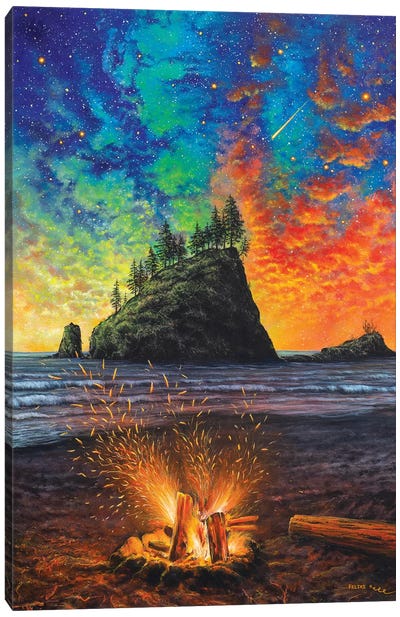 Throw The Log in Canvas Art Print - Best Selling Fantasy Art