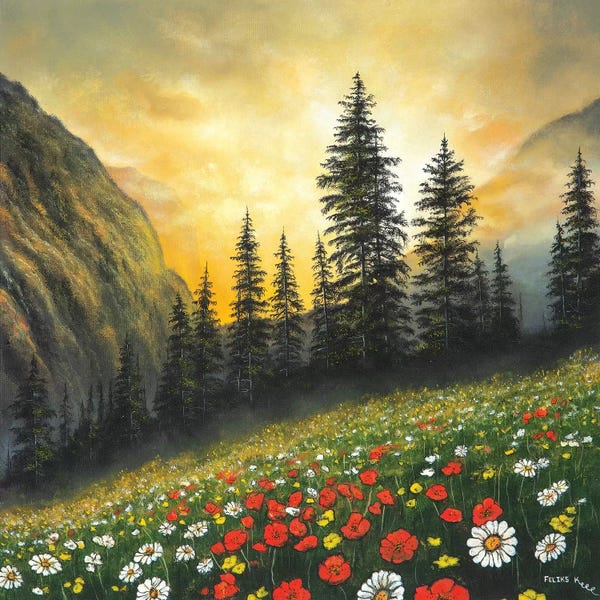 Cloudy Sunsets: Among The Mountains by ColorByFeliks