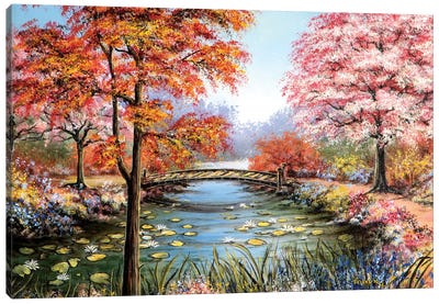 Colorful Garden Canvas Art Print - Garden & Floral Landscape Art