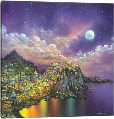 City On A Hill Canvas Art Print - ColorbyFeliks