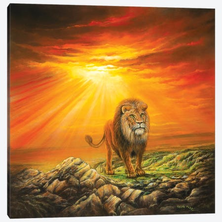Lion Of Judah Canvas Print #CBF8} by ColorByFeliks Art Print