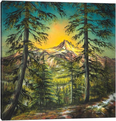 Mountain Glow Canvas Art Print - ColorbyFeliks