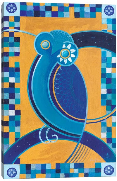 Hellenic Owl Canvas Art Print - Cubism Art