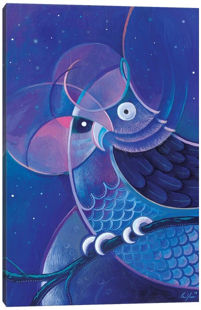 Alchemic Owl Canvas Art Print - Monochromatic Moments