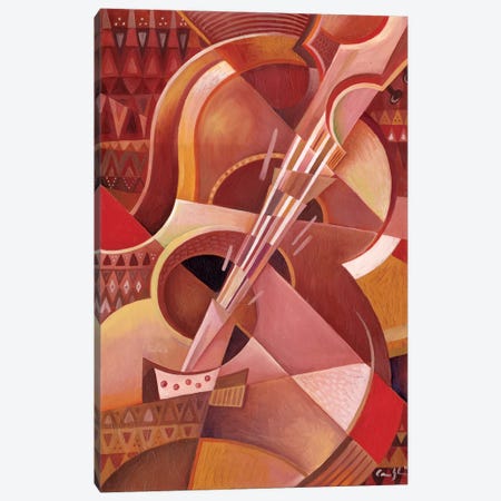 Red Guitar Canvas Print #CBG23} by Martin Cambriglia Canvas Print