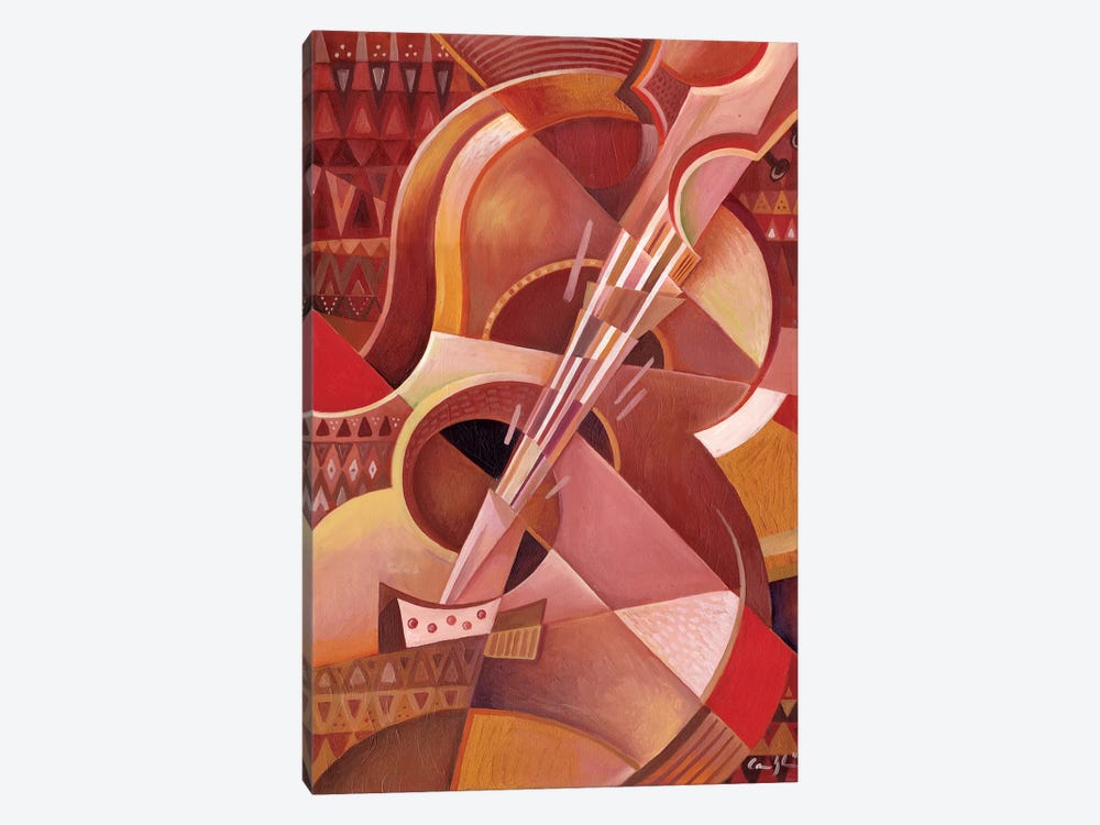 Red Guitar by Martin Cambriglia 1-piece Canvas Art Print
