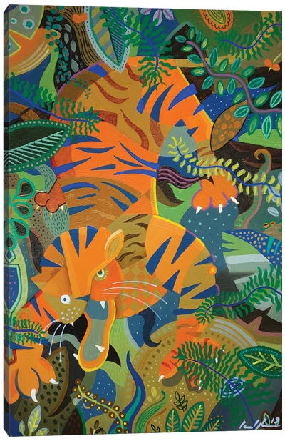 Tiger Tiger Burning Bright Canvas Art Print - Classic Fine Art