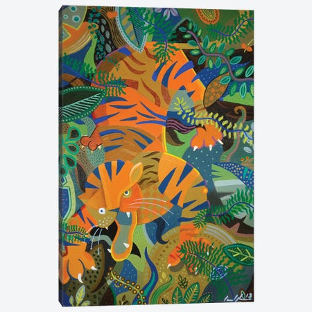 Tiger Tiger Burning Bright Canvas Print #CBG38} by Martin Cambriglia Canvas Artwork