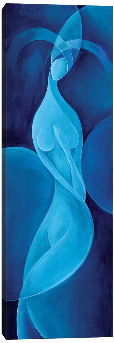 Blue Kundalini Canvas Art Print - Abstract Figures Art