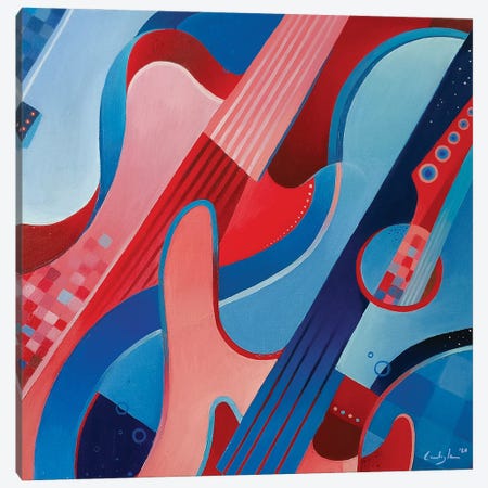 Asturias Red And Blue Guitars Canvas Print #CBG43} by Martin Cambriglia Canvas Art Print