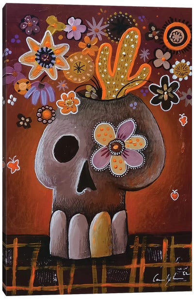 Memento Mori 3 - Cactus And Butterflies Canvas Art Print - Cubism Art