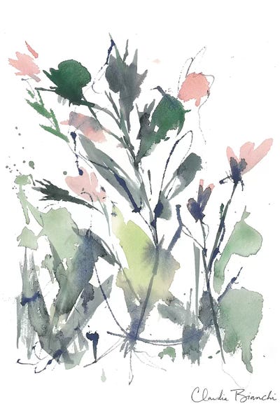 Abstract Floral Pink Blooms by Claudia Bianchi acrylic art print