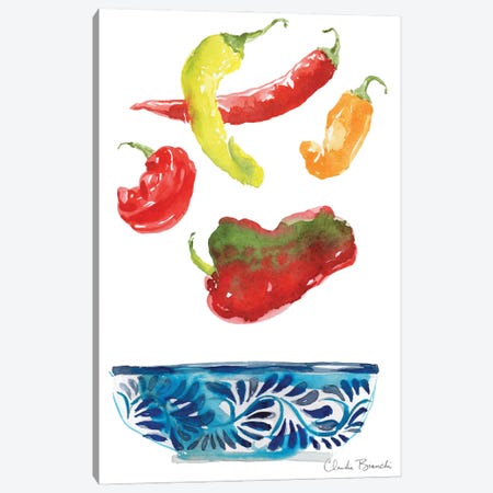 Peppers Canvas Print #CBI101} by Claudia Bianchi Canvas Wall Art