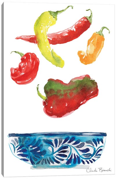 Peppers Canvas Art Print - Claudia Bianchi