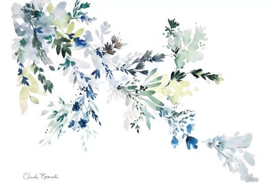Blue Floral Wash by Claudia Bianchi canvas print