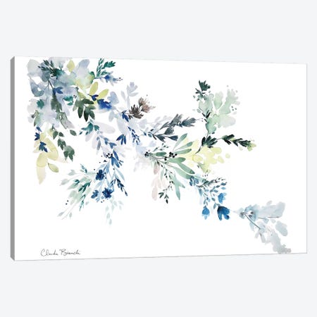 Blue Floral Wash Canvas Print #CBI13} by Claudia Bianchi Canvas Wall Art