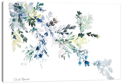 Blue Floral Wash Canvas Art Print - Claudia Bianchi