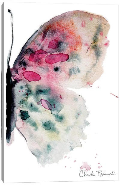 Butterfly Half Canvas Art Print - Claudia Bianchi