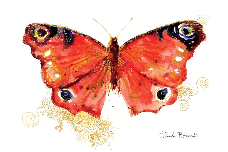 Butterfly In Gold by Claudia Bianchi wall art