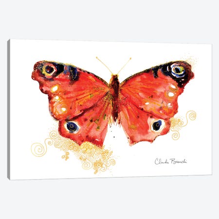 Butterfly In Gold Canvas Print #CBI17} by Claudia Bianchi Canvas Print