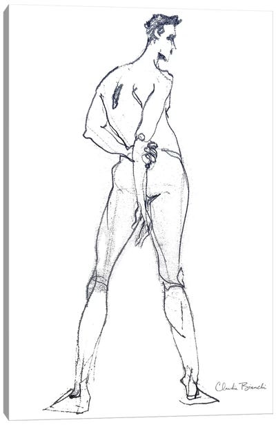 Male Study Stance Canvas Art Print - Claudia Bianchi